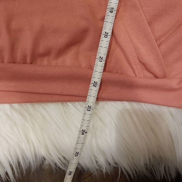 Anthropologie Pink Coral Salmon Wrap Style Top Size Medium Short Sleeve - Picture 10 of 14